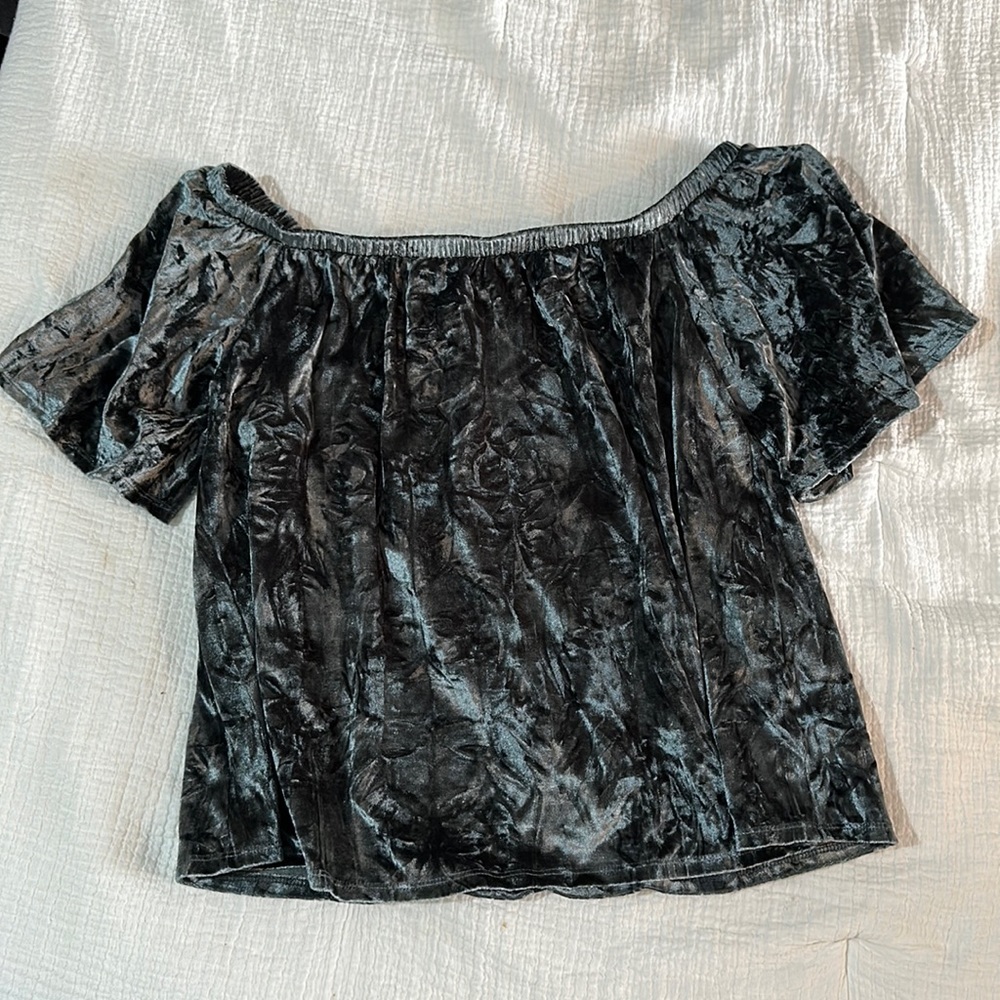 Off the shoulder velvet top